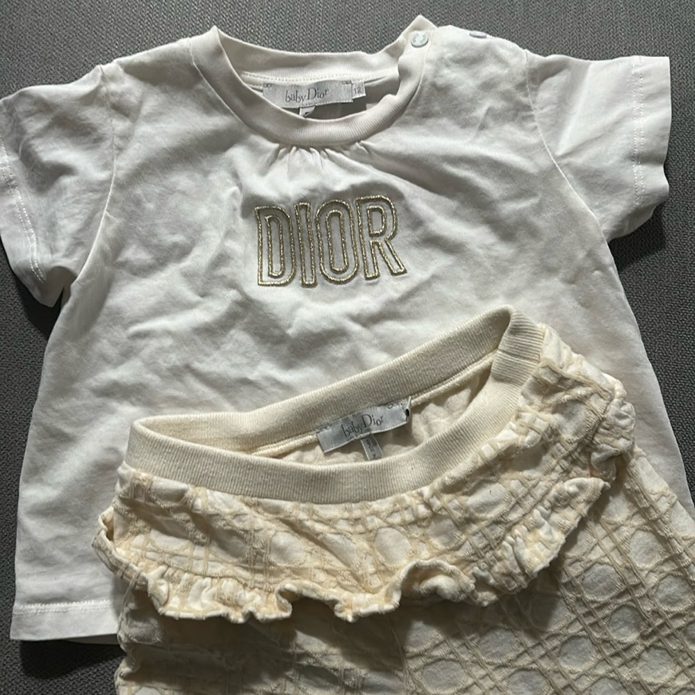 Authentic Baby Dior Set Shirt Size 12 Months Dior Pants Size 18 Months
